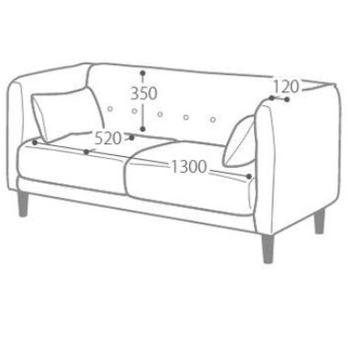 Fablic Sofa Sophia 2P